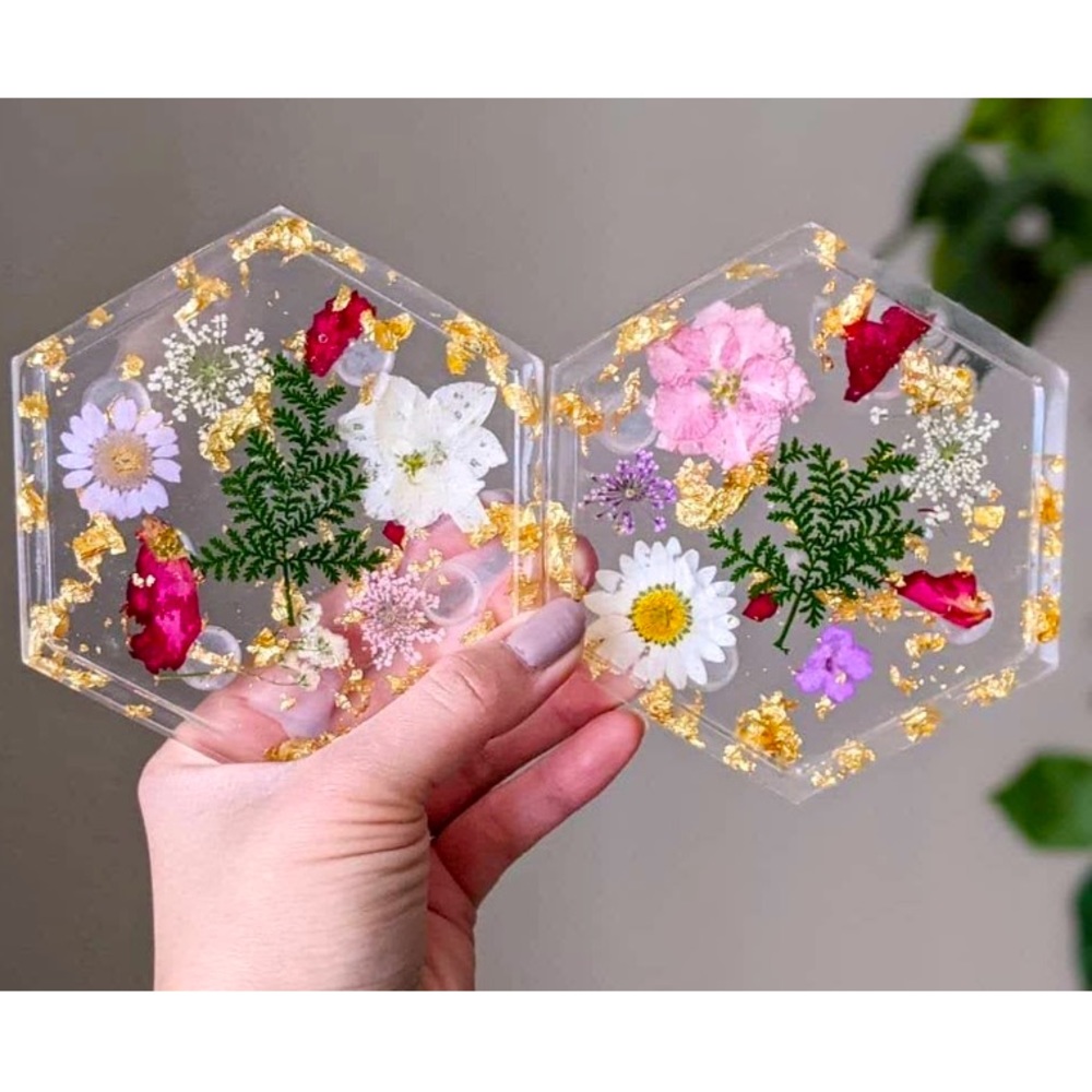 🌸✨ Customizable floral coasters!! ✨🌸